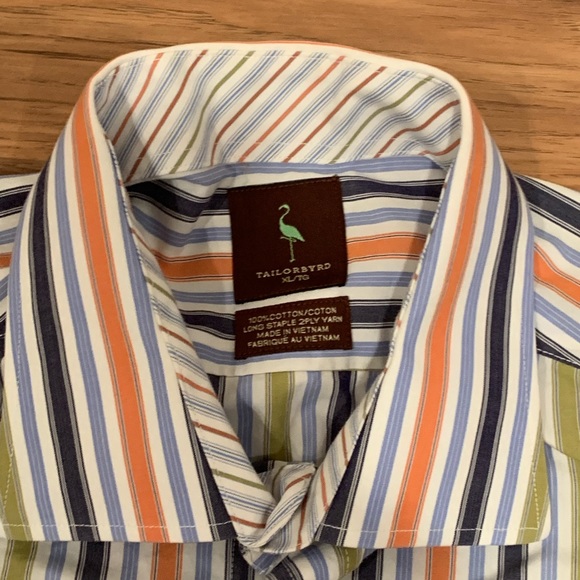 Tailorbyrd Striped Long Sleeve Dress Shirt Size XL - Picture 6 of 6